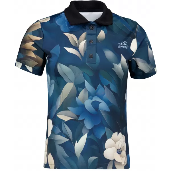  Tricou funcțional pentru femei cu guler premium ALTISPORT VOJ/ALW097TR05 FLORI ALBASTRE 