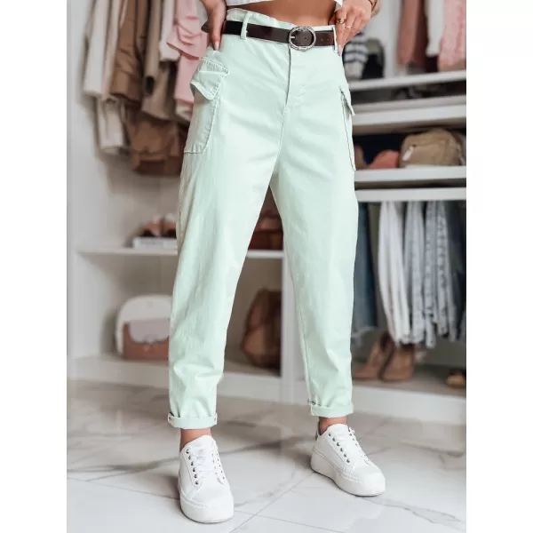  Pantalonii pentru doamne DSTREET GOTRENDI UY2528 VERDE DESCHIS 