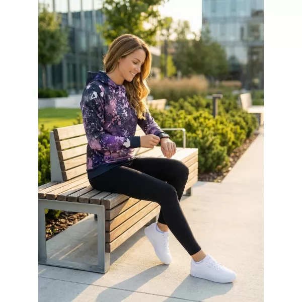  Premium cu hanorac funcțional pentru femei ALTISPORT VOJ/ALW055MI01 NEGRU -VIOLET 