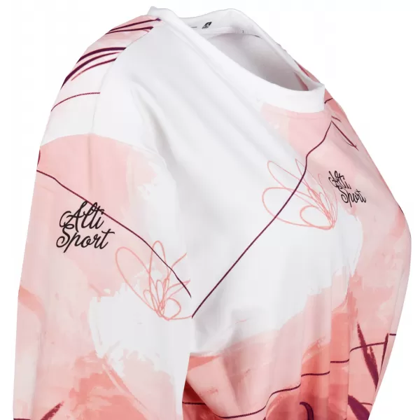 Premium cu hanorac decupat funcțional pentru femei ALTISPORT VOJ/ALW083MI08 ALB -PINK 