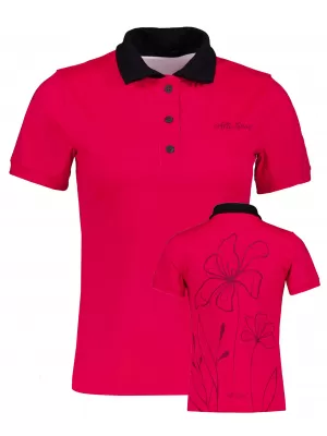 Tricou funcțional pentru femei cu guler premium ALTISPORT VOJ/ALW075TR05 ROȘU STRĂLUCITOR