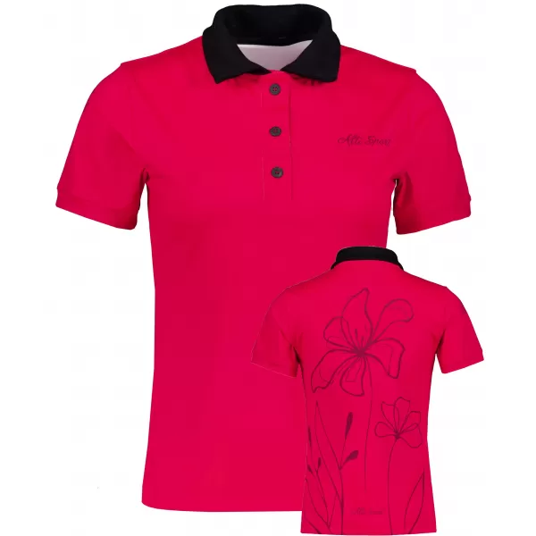  Tricou funcțional pentru femei cu guler premium ALTISPORT VOJ/ALW075TR05 ROȘU STRĂLUCITOR 