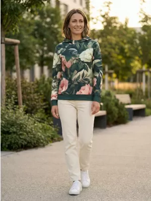 Premium cu hanorac funcțional pentru femei ALTISPORT VOJ/ALW097MI01 FLORI ROZ