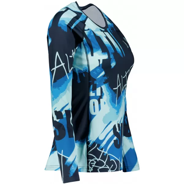  Tricou funcțional pentru femei cu mâneci lungi premium ALTISPORT VOJ/ALW076TR03 ALBASTRU -BLACK 