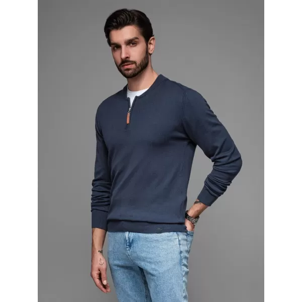  Pulover pentru bărbați OMBRE OM-SWZS-0124 ALBASTRU MARIN 