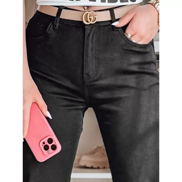  Pantalonii pentru doamne DSTREET DELUSSIA UY2669 NEGRU 