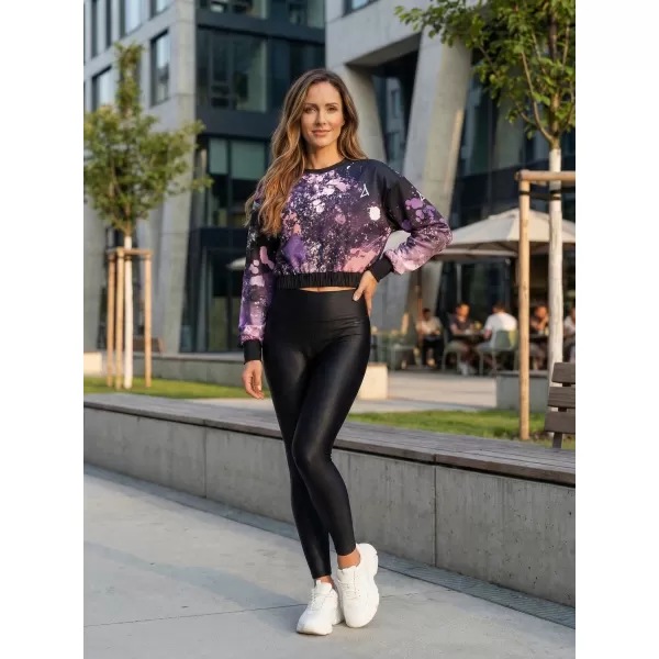  Premium cu hanorac decupat funcțional pentru femei ALTISPORT VOJ/ALW055MI08 NEGRU -VIOLET 