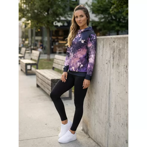  Premium cu hanorac funcțional pentru femei ALTISPORT VOJ/ALW055MI01 NEGRU -VIOLET 