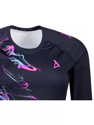 Tricou funcțional pentru femei cu mâneci lungi premium ALTISPORT VOJ/ALW064TR03 NEGRU -PINK