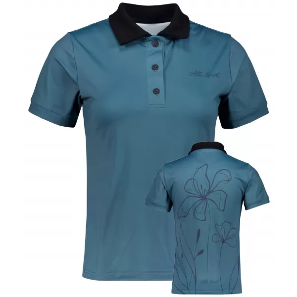  Tricou funcțional pentru femei cu guler premium ALTISPORT VOJ/ALW075TR05 PETER ÎNTUNECAT 