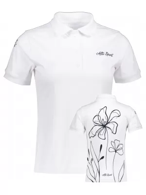 Tricou funcțional pentru femei cu guler premium ALTISPORT VOJ/ALW075TR05 ALB
