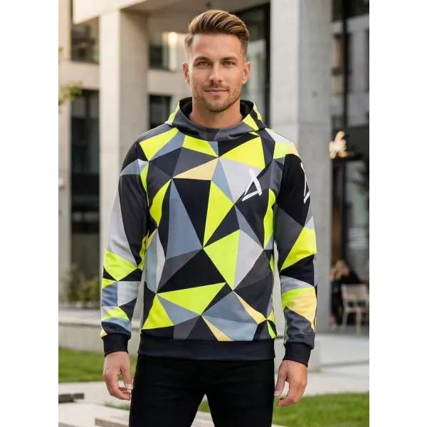  Premium cu hanorac funcțional pentru bărbați ALTISPORT VOJ/ALM007MI01 NEGRU/FLUO YELLOW 
