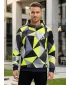 Premium cu hanorac funcțional pentru bărbați ALTISPORT VOJ/ALM007MI01 NEGRU/FLUO YELLOW