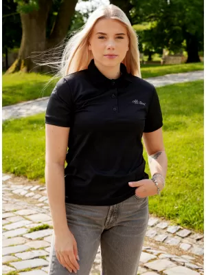 Tricou funcțional pentru femei cu guler premium ALTISPORT VOJ/ALW075TR05 NEGRU