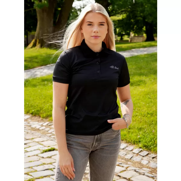  Tricou funcțional pentru femei cu guler premium ALTISPORT VOJ/ALW075TR05 NEGRU 