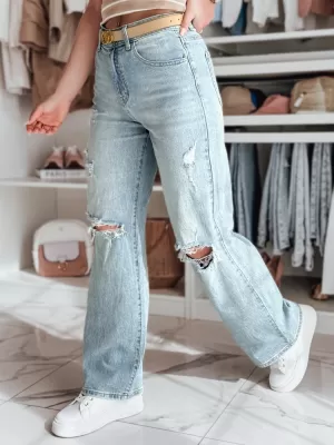 Pantalonii pentru doamne DSTREET STYLLEG UY2491 ALBASTRU