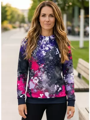 Premium cu hanorac funcțional pentru femei ALTISPORT VOJ/ALW055MI01 NEGRU -PINK