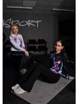 Tricou funcțional pentru femei cu mâneci lungi premium ALTISPORT VOJ/ALW074TR03 ALB/VIOLET