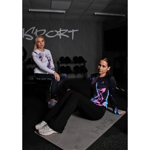  Tricou funcțional pentru femei cu mâneci lungi premium ALTISPORT VOJ/ALW074TR03 ALB/VIOLET 
