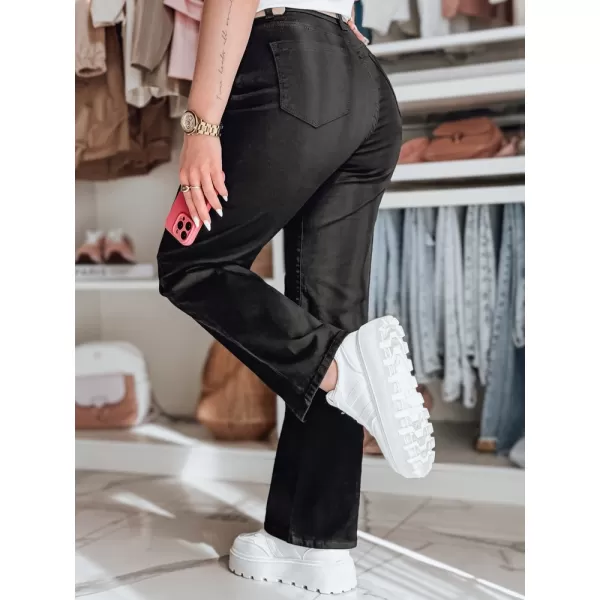  Pantalonii pentru doamne DSTREET DELUSSIA UY2669 NEGRU 
