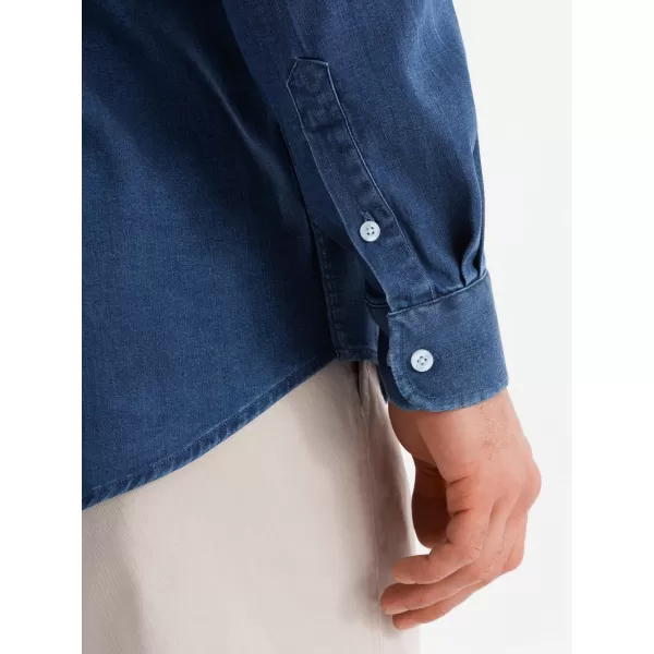  Cămaşă OMBRE OM-SHDS-0180 ALBASTRU ÎNCHIS 
