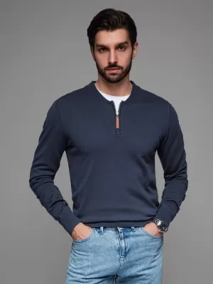 Pulover pentru bărbați OMBRE OM-SWZS-0124 ALBASTRU MARIN