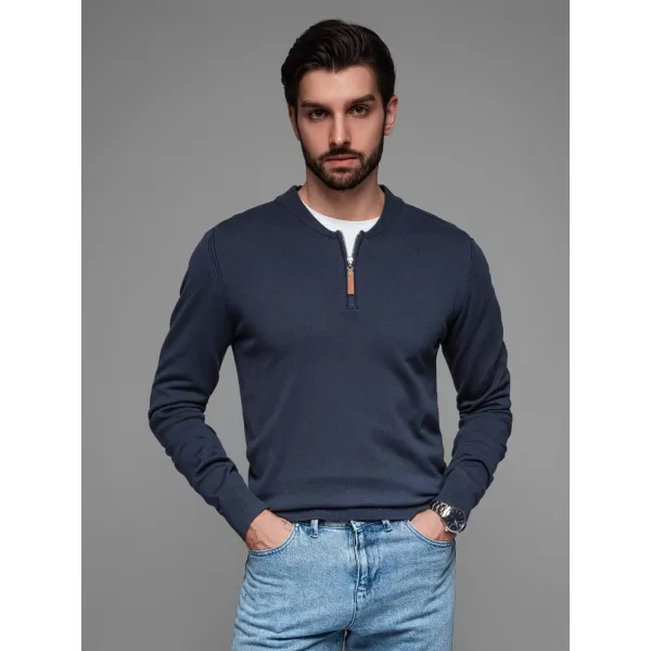  Pulover pentru bărbați OMBRE OM-SWZS-0124 ALBASTRU MARIN 