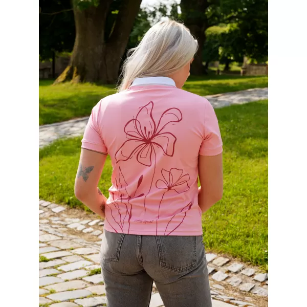  Tricou funcțional pentru femei cu guler premium ALTISPORT VOJ/ALW075TR05 PIERSICĂ 