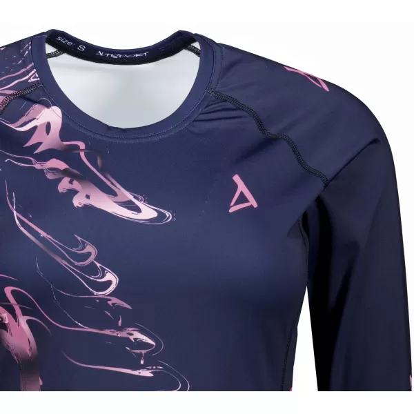  Tricou funcțional pentru femei cu mâneci lungi premium ALTISPORT VOJ/ALW064TR03 ALBASTRU -PINK 