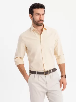 Cămaşă OMBRE OM-SHOS-0183 GALBEN STRĂLUCITOR