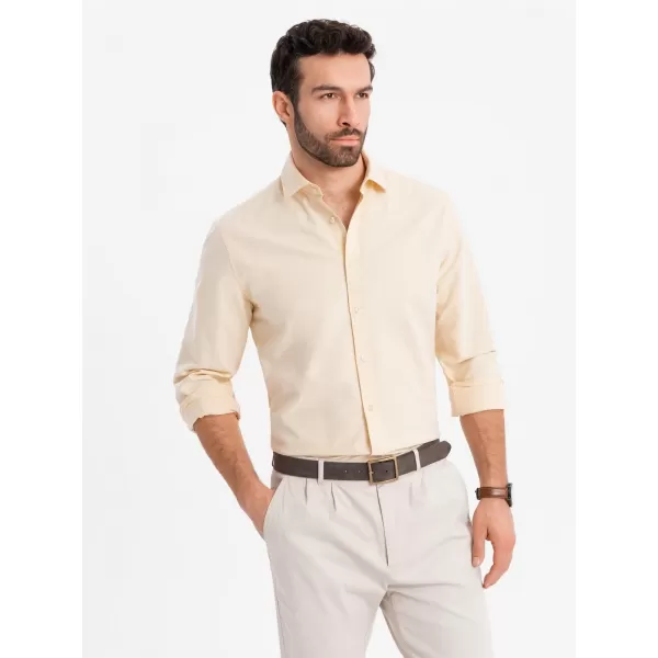  Cămaşă OMBRE OM-SHOS-0183 GALBEN STRĂLUCITOR 