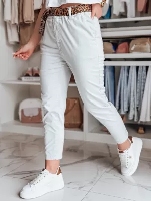 Pantalonii pentru doamne DSTREET MADELINA UY2625 GRI DESCHIS