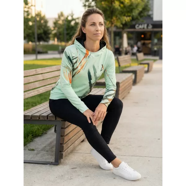  Premium cu hanorac funcțional pentru femei ALTISPORT VOJ/ALW074MI01 VERDE-PORTOCALIU 