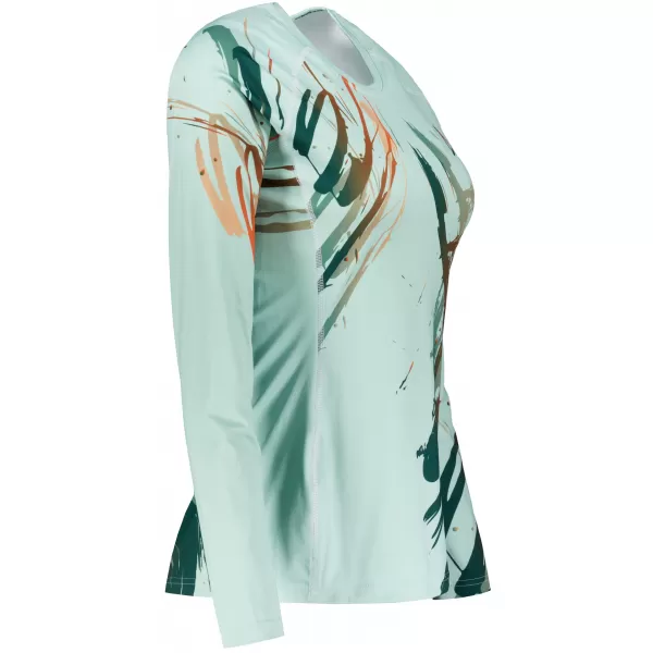  Tricou funcțional pentru femei cu mâneci lungi premium ALTISPORT VOJ/ALW074TR03 VERDE/PORTOCALIU 