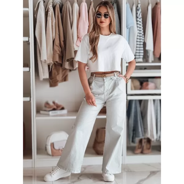  Pantalonii pentru doamne DSTREET MOBISKA UY2619 ALBASTRU DESCHIS 