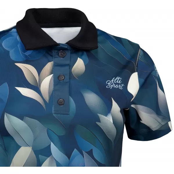  Tricou funcțional pentru femei cu guler premium ALTISPORT VOJ/ALW097TR05 FLORI ALBASTRE 