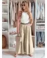 Pantalonii pentru doamne DSTREET FLOWES UY2592 BEJ