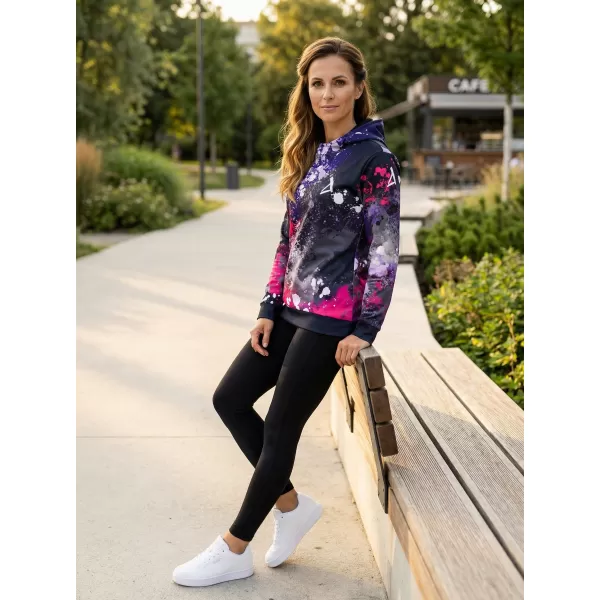  Premium cu hanorac funcțional pentru femei ALTISPORT VOJ/ALW055MI01 NEGRU -PINK 