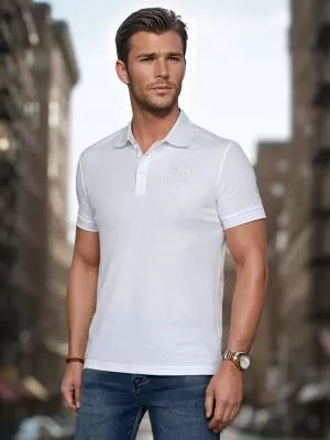 Mens t -thirt cu guler DSTREET PX0627 ALB