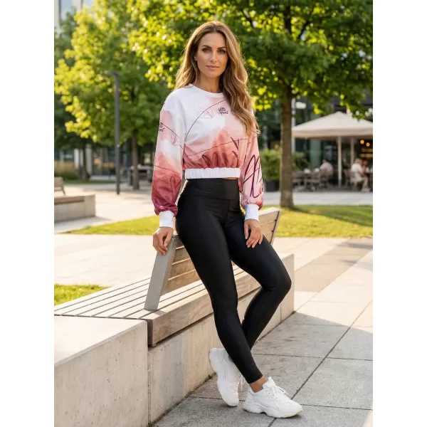  Premium cu hanorac decupat funcțional pentru femei ALTISPORT VOJ/ALW083MI08 ALB -PINK 