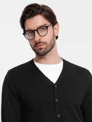 Cardigan masculin OMBRE OM-SWCD-0126 NEGRU