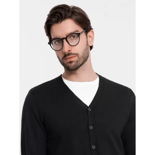  Cardigan masculin OMBRE OM-SWCD-0126 NEGRU 