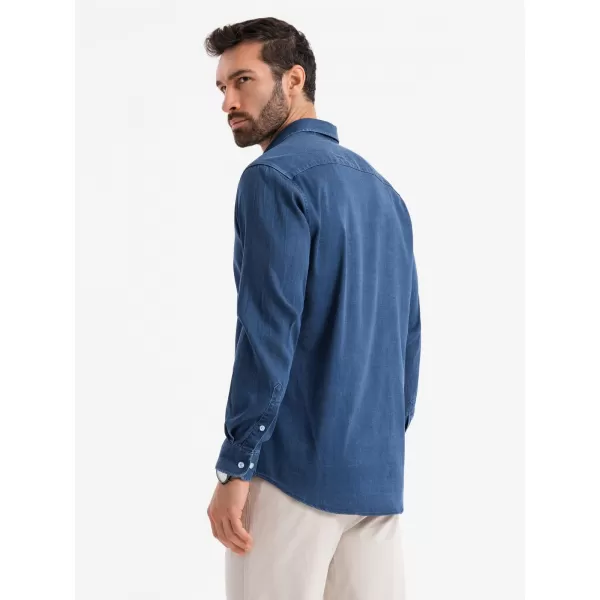  Cămaşă OMBRE OM-SHDS-0180 ALBASTRU ÎNCHIS 