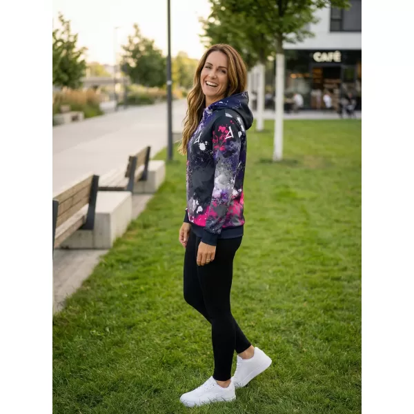  Premium cu hanorac funcțional pentru femei ALTISPORT VOJ/ALW055MI01 NEGRU -PINK 