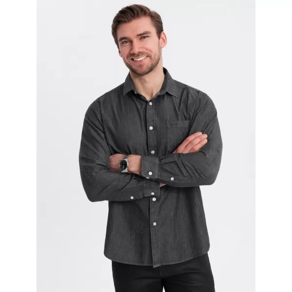  Cămaşă OMBRE OM-SHDS-0181 NEGRU 