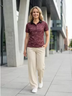 Tricou funcțional pentru femei cu guler premium ALTISPORT VOJ/ALW084TR05 MARO