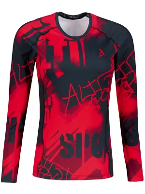 Tricou funcțional pentru femei cu mâneci lungi premium ALTISPORT VOJ/ALW076TR03 ROȘU -BLACK