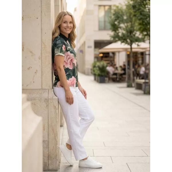  Tricou funcțional pentru femei cu guler premium ALTISPORT VOJ/ALW097TR05 FLORI ROZ 