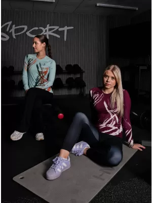 Tricou funcțional pentru femei cu mâneci lungi premium ALTISPORT VOJ/ALW074TR03 MINEREU