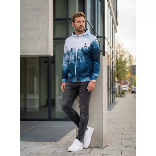  Panouri funcționale pentru bărbați pe Zip Premium ALTISPORT VOJ/ALM030MI02 PĂDURE/ALBASTRU 